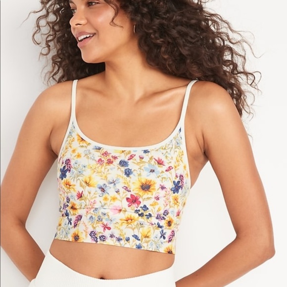 Old Navy Supima Cotton Blend Cami Bralette Brami Top in Wildflower Floral Print - Picture 1 of 10